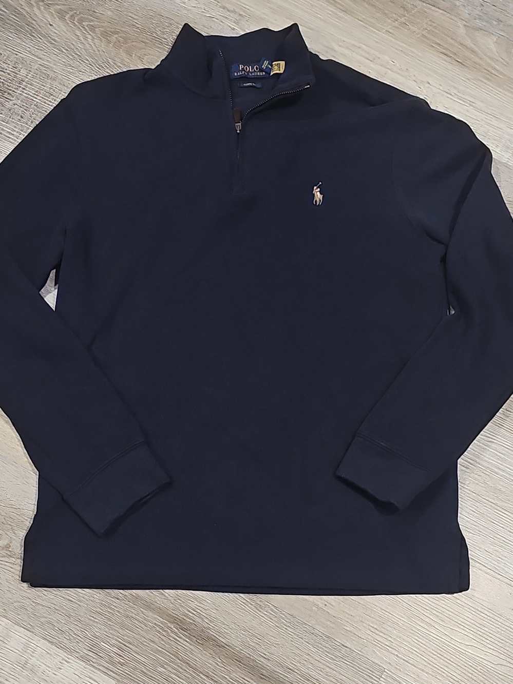 Polo Ralph Lauren Estate-Rib Quarter-Zip Pullover Small Blue